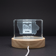 Iowa 3D Engraved Crystal 