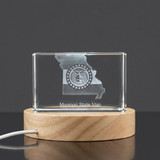 Missouri 3D Engraved Crystal Trophy Award Recognition with LED Base - Exquisite Keepsake Decor