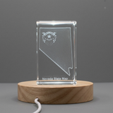 Recognition Nevada 3D Engraved Crystal Trophy Keepsake with LED Base - Unique Home Decor Gift - Custom Award From A&B Crystal Collection