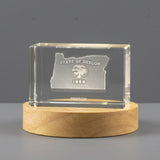 Oregon Map 3D Crystal gravé Crystal 3D Saisie de cristal gravé / cadeau / décor / Collectible / Souvenir