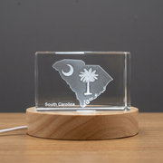 South Carolina 3D Engraved Crystal