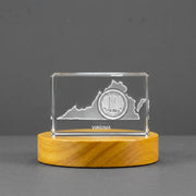Virginia 3D Engraved Crystal 