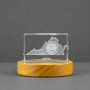 Virginia 3D Engraved Crystal 