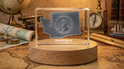Washington State 3D Engraved Crystal