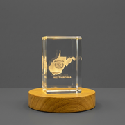 West Virginia 3D Engraved Crystal