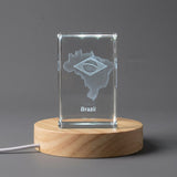 Brazil 3D Engraved Crystal Trophy Award — Made in Canada - Custom Award From A&B Crystal Collection
