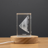 Yukon 3D Engraved Crystal Trophy Award Recognition - Unique Keepsake Gift with LED Base Light