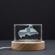 Central African Republic 3D Engraved Crystal