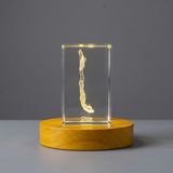 Chile 3D Engraved Crystal Trophy Award Keepsake with LED Base Light - Recognition Home Decor - Custom Award From A&B Crystal Collection