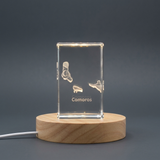 Recognition 3D Engraved Crystal Trophy Award of Comoros with LED Base - Unique Keepsake Decor