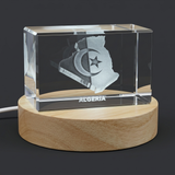 Algérie 3d Crystal gravé | Keeprsake à cristal gravé 3D