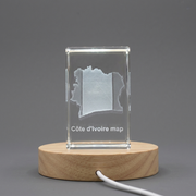 Côte d'Ivoire 3D Engraved Crystal 