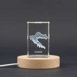 Croatia 3D Engraved Crystal Keepsake Trophy Award — Made in Canada - Custom Award From A&B Crystal Collection