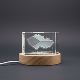 Czech Republic 3D Engraved Crystal Recognition Trophy Keepsake with LED Base - Elegant Gift - Custom Award From A&B Crystal Collection