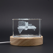 Dominican Republic 3D Engraved Crystal
