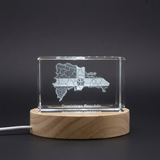 Dominican Republic 3D Crystal Trophy Award Keepsake Recognition - Premium Laser Engraved Decor - Custom Award From A&B Crystal Collection