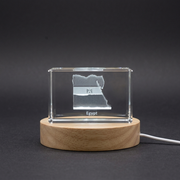 Egypt 3D Engraved Crystal Trophy Award Keepsake with LED Base - Elegant Recognition Decor
