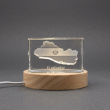 El Salvador 3D Engraved Crystal Keepsake Award with LED Base - Unique Recognition Gift