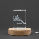 Eritrea 3D Engraved Crystal Trophy Award - Recognition Keepsake with LED Base Light