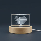 Iceland 3D Engraved Crystal Trophy Recognition Award — Made in Canada