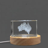 Australia 3D Engraved Crystal Trophy Award — Made in Canada