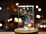 Morning Glory 3D Engraved Crystal 3D Engraved Crystal Keepsake/Gift/Decor/Collectible/Souvenir A&B Crystal Collection