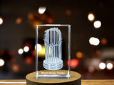 World Series Engraved Crystal Trophy for Baseball Decor | Engraved MLB Championship Award A&B Crystal Collection