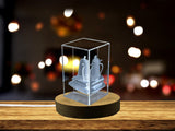 Calcutta Cup Trophy 3D Engraved Crystal Sculpture | Rugby Union Collectible A&B Crystal Collection