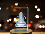 Calcutta Cup Trophy 3D Engraved Crystal Sculpture | Rugby Union Collectible A&B Crystal Collection