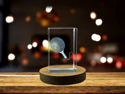 Recognition 3D Engraved Crystal Speed Ball Trophy Award with LED Base for Tournament Champions