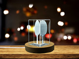 Ping Pong Racket Recognition Trophy | Exquisite 3D Engraved Crystal Award for Table Tennis Champions - Custom Award From A&B Crystal Collection