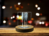 Squash Champion Trophy - 3D Engraved Crystal Award with Free LED Base Light for Recognition - Custom Award From A&B Crystal Collection