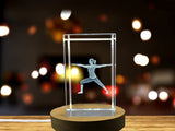 Yoga Pose Crystal Statue Recognition - Warrior II Sculpture for Courage & Focus - Custom Award From A&B Crystal Collection
