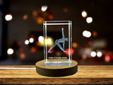 Yoga Pose Crystal Statue Recognition - Exquisite Triangle Figure for Flexibility and Balance with LED Base