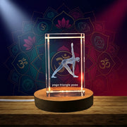 Yoga Pose 3D Engraved Crystal Statue Recognition — Made in Canada