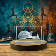 Yoga Pose Crystal Statue - Seated Forward Fold with LED Base for Relaxation | A&B Collection