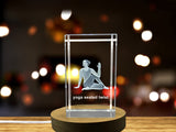 Yoga Seated Twist Pose Crystal Statue Recognition - Exquisite 3D Engraved Gift for Yoga Lovers - Custom Award From A&B Crystal Collection