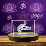 Yoga Pose Crystal Statue - Recognition of Head To Knee Flexibility and Calmness, Gift for Yoga Lovers