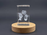 Chrysanthemum Award Trophy 3D Engraved Crystal — Made in Canada