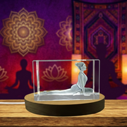 Yoga Pigeon Pose Crystal Sculpture for Mindfulness Decoration