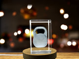Recognition Crystal Kettlebell Sculpture - Intricate Laser-Engraved Artistry, Made in Canada - Custom Award From A&B Crystal Collection