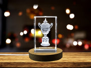 Exquisite Crystal Wimbledon Trophy Replica with Intricate 3D Laser Engraving