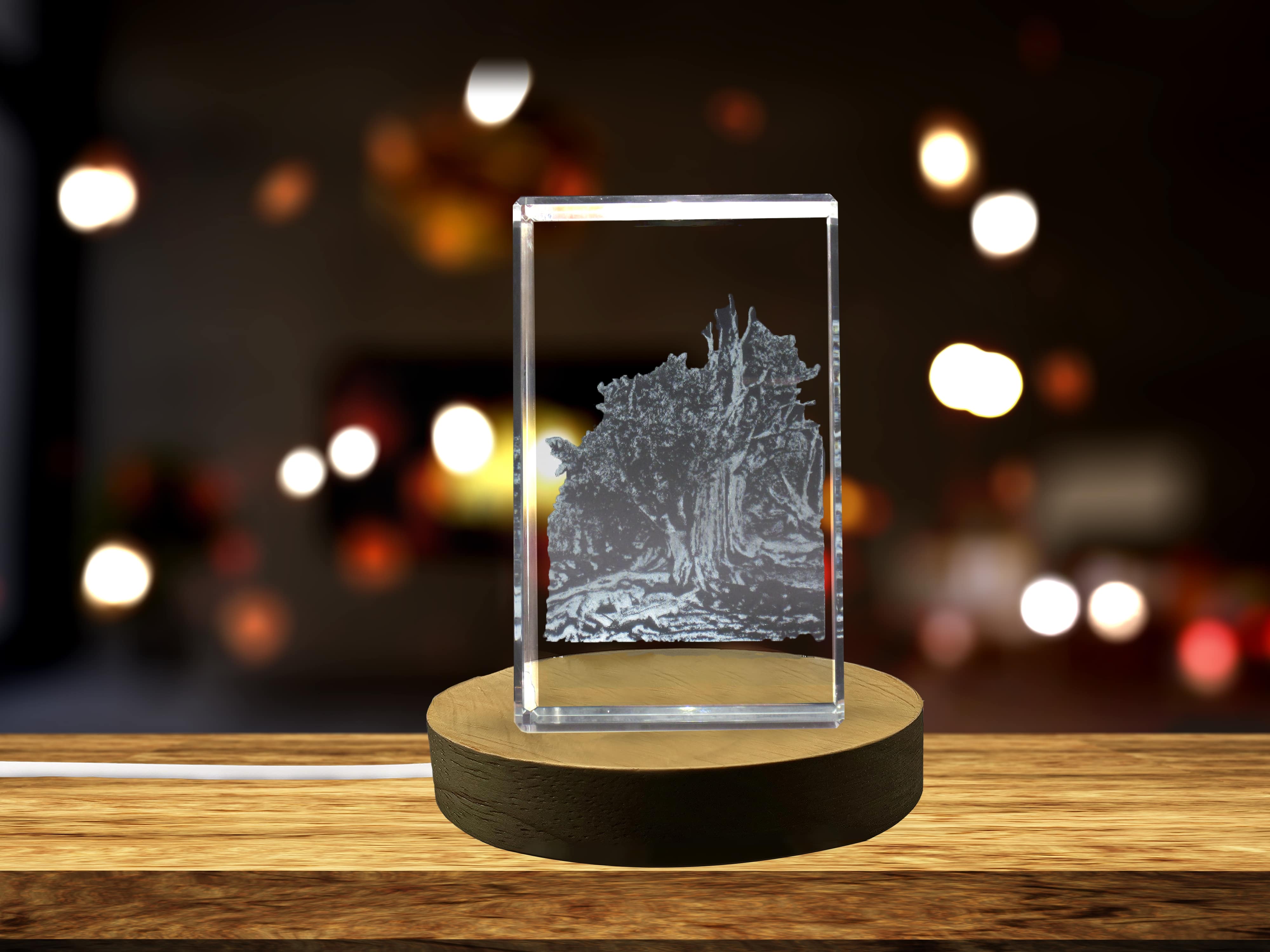 Great Basin Bristlecone Pine 3D Engraved Crystal 3D Engraved Crystal Keepsake/Gift/Decor/Collectible/Souvenir A&B Crystal Collection
