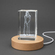 Croquet Player Figurine 3D Engraved Crystal — Made in Canada