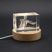 Basque Pelota Player Sculpture 3D Engraved Crystal — Made in Canada