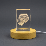 3D Engraved Crystal Hockey Helmet - A Unique Gift for the Sports Fan