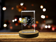 Snowdrop Flower 3D Gravure Crystal 3D Gerrave Crystal KeepSake / Gift / Decor / Collectible / Souvenir