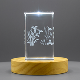 Snowdrop Flower 3D Engraved Crystal Award Trophy Recognition Keepsake Gift Decor