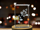 Violet Flower 3D Engraved Crystal 3D Engraved Crystal Keepsake/Gift/Decor/Collectible/Souvenir A&B Crystal Collection