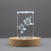 Violet Flower 3D Engraved Crystal 